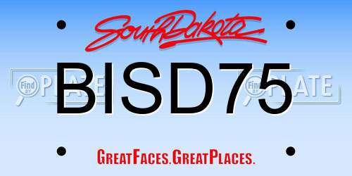 BISD75 South Dakota License Plate