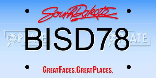 BISD78 South Dakota License Plate