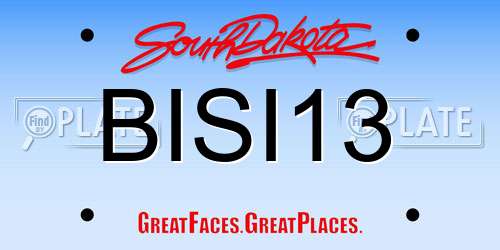 BISI13 South Dakota License Plate