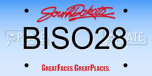 BISO28 South Dakota License Plate