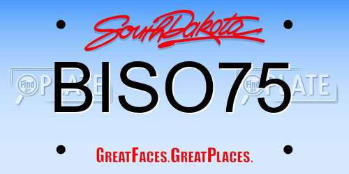 BISO75 South Dakota License Plate