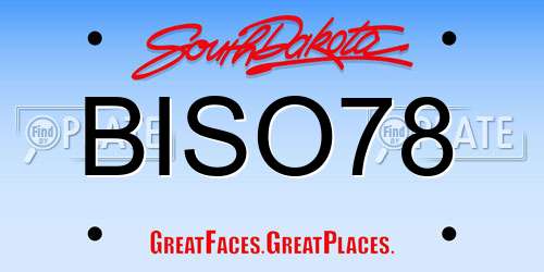 BISO78 South Dakota License Plate