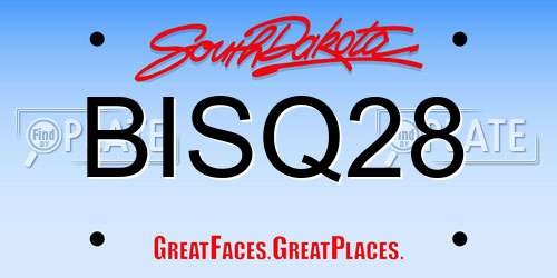 BISQ28 South Dakota License Plate