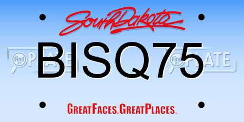 BISQ75 South Dakota License Plate