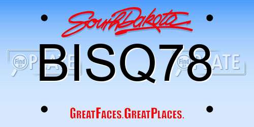 BISQ78 South Dakota License Plate