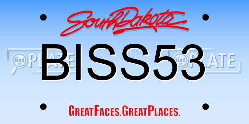 BISS53 South Dakota License Plate