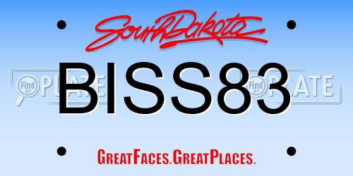 BISS83 South Dakota License Plate