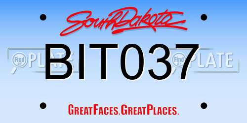 BIT037 South Dakota License Plate