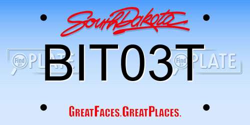 BIT03T South Dakota License Plate