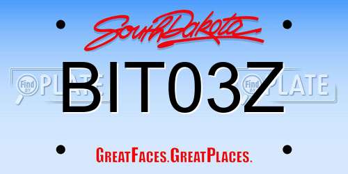 BIT03Z South Dakota License Plate