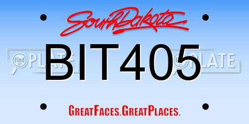 BIT405 South Dakota License Plate