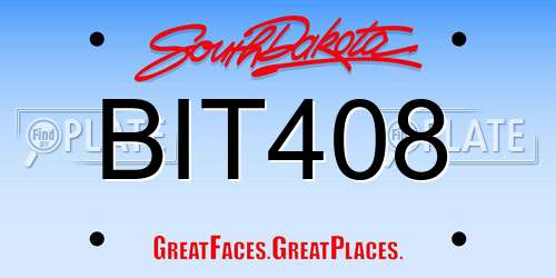 BIT408 South Dakota License Plate
