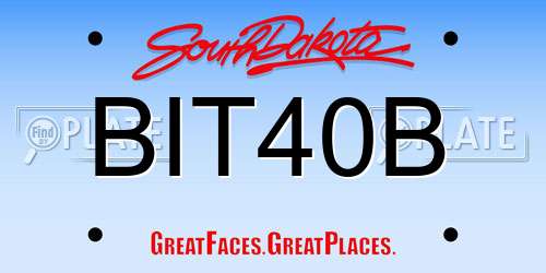 BIT40B South Dakota License Plate