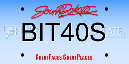 BIT40S South Dakota License Plate