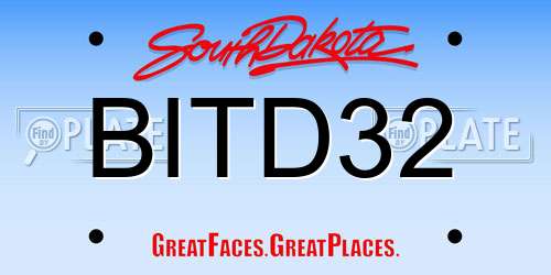 BITD32 South Dakota License Plate