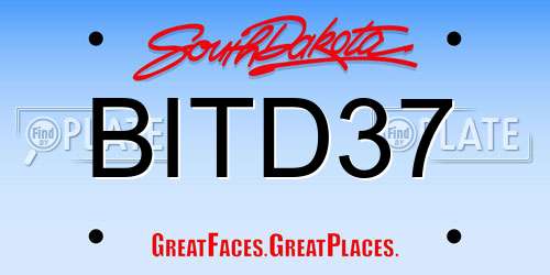 BITD37 South Dakota License Plate