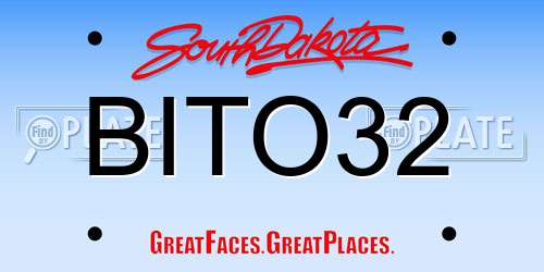 BITO32 South Dakota License Plate