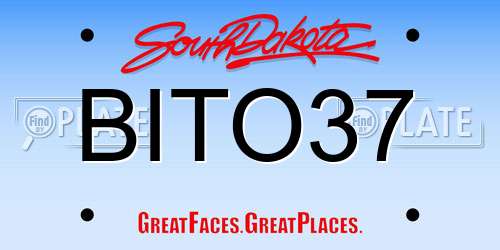 BITO37 South Dakota License Plate