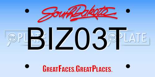 BIZ03T South Dakota License Plate
