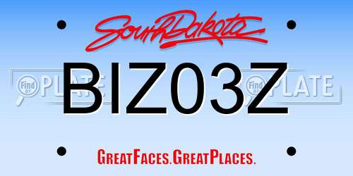 BIZ03Z South Dakota License Plate