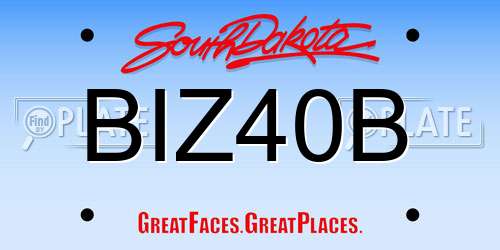 BIZ40B South Dakota License Plate