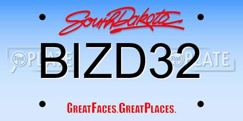 BIZD32 South Dakota License Plate