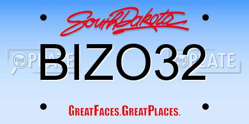 BIZO32 South Dakota License Plate