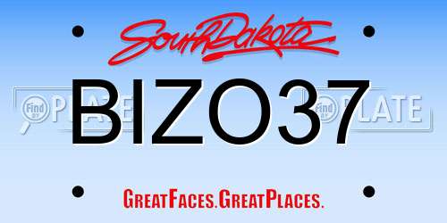BIZO37 South Dakota License Plate