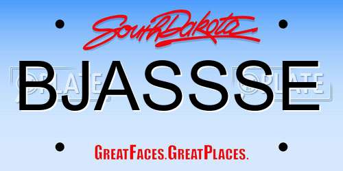 BJASSSE South Dakota License Plate