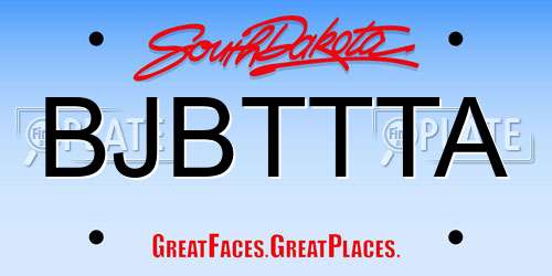 BJBTTTA South Dakota License Plate