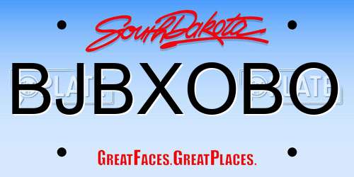 BJBXOBO South Dakota License Plate