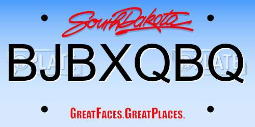 BJBXQBQ South Dakota License Plate