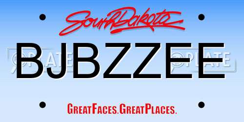 BJBZZEE South Dakota License Plate