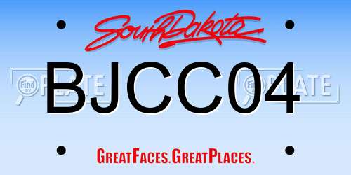 BJCC04 South Dakota License Plate