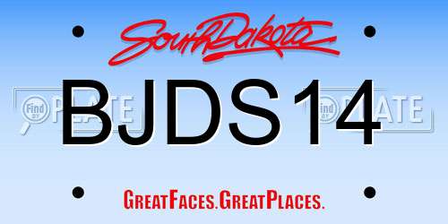 BJDS14 South Dakota License Plate