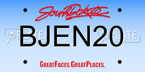 BJEN20 South Dakota License Plate