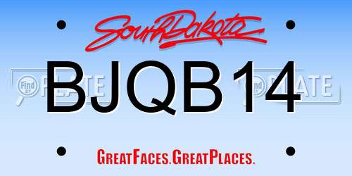 BJQB14 South Dakota License Plate