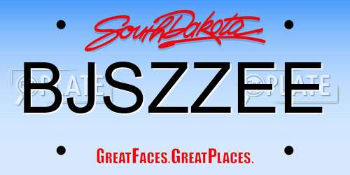 BJSZZEE South Dakota License Plate