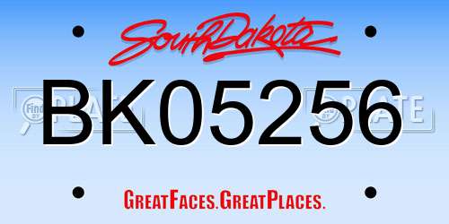 BK05256 South Dakota License Plate