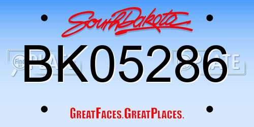BK05286 South Dakota License Plate