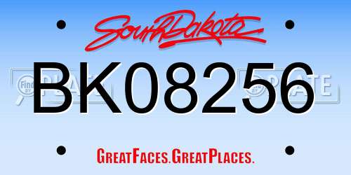 BK08256 South Dakota License Plate