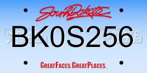 BK0S256 South Dakota License Plate