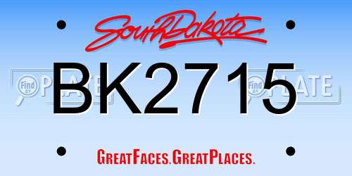BK2715 South Dakota License Plate