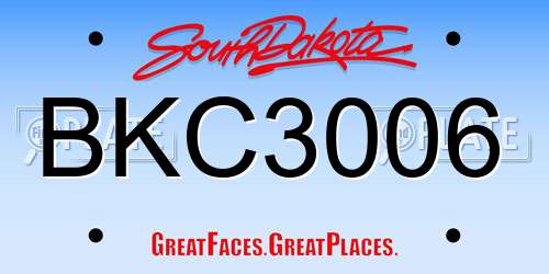 BKC3006 South Dakota License Plate