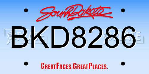 BKD8286 South Dakota License Plate