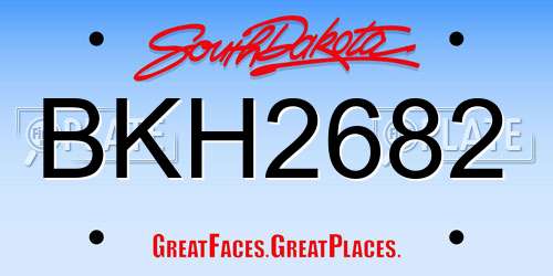 BKH2682 South Dakota License Plate