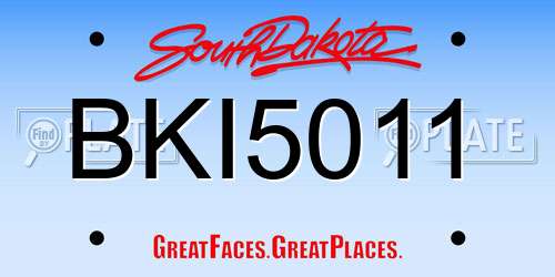 BKI5011 South Dakota License Plate