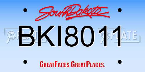 BKI8011 South Dakota License Plate