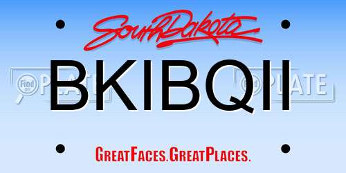 BKIBQII South Dakota License Plate