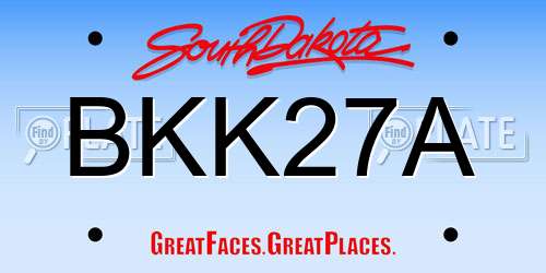 BKK27A South Dakota License Plate